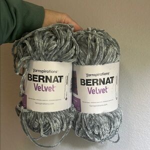 Bernat Velvet Yarn in Smokey green (2 skeins)